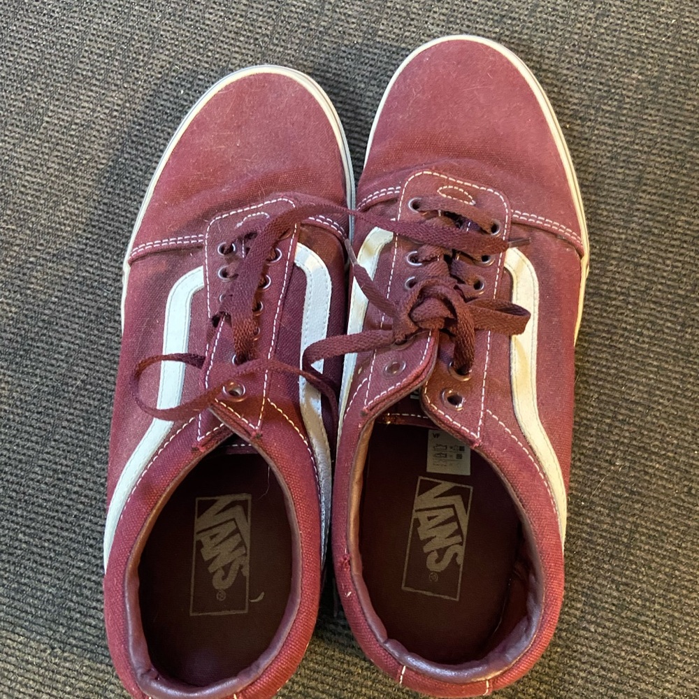 Vans Maroon Sneakers with White Accent